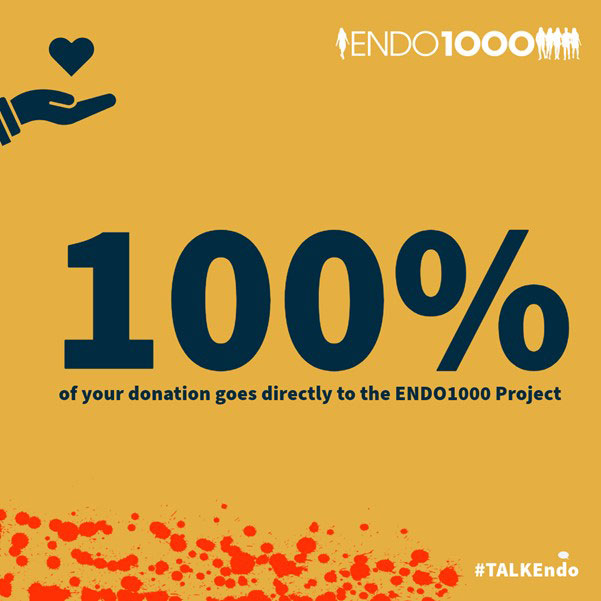 100% of your donation goes directly to the ENDO1000 project